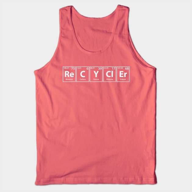 Recycler (Re-C-Y-Cl-Er) Periodic Elements Spelling Tank Top by cerebrands